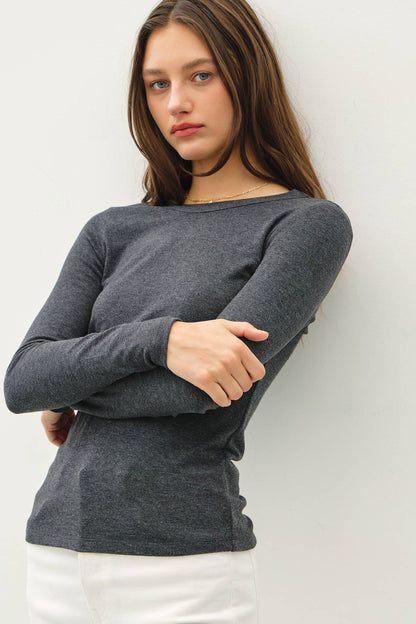 Round Neck Basic Long Sleeve