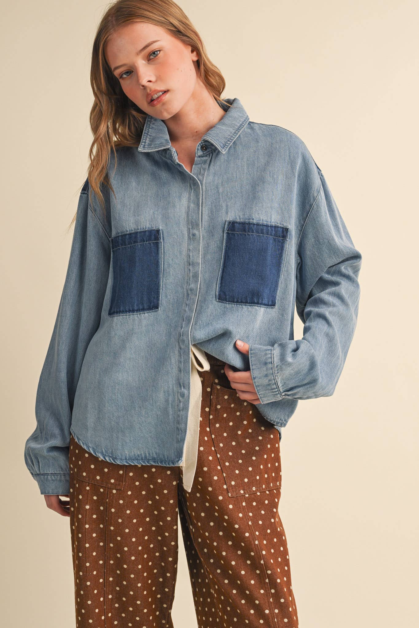 The Color-block Button up