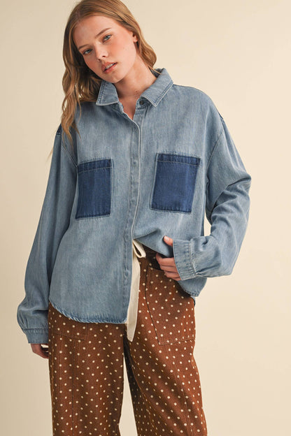 The Color-block Button up