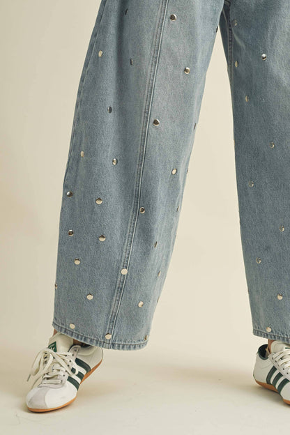 The Nova Studded Barrel Jeans