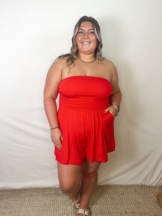 Sunny Days Romper - Ruby