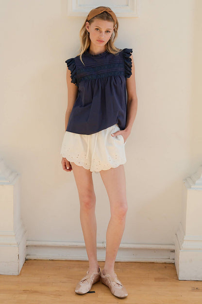 Indigo Lace Blouse