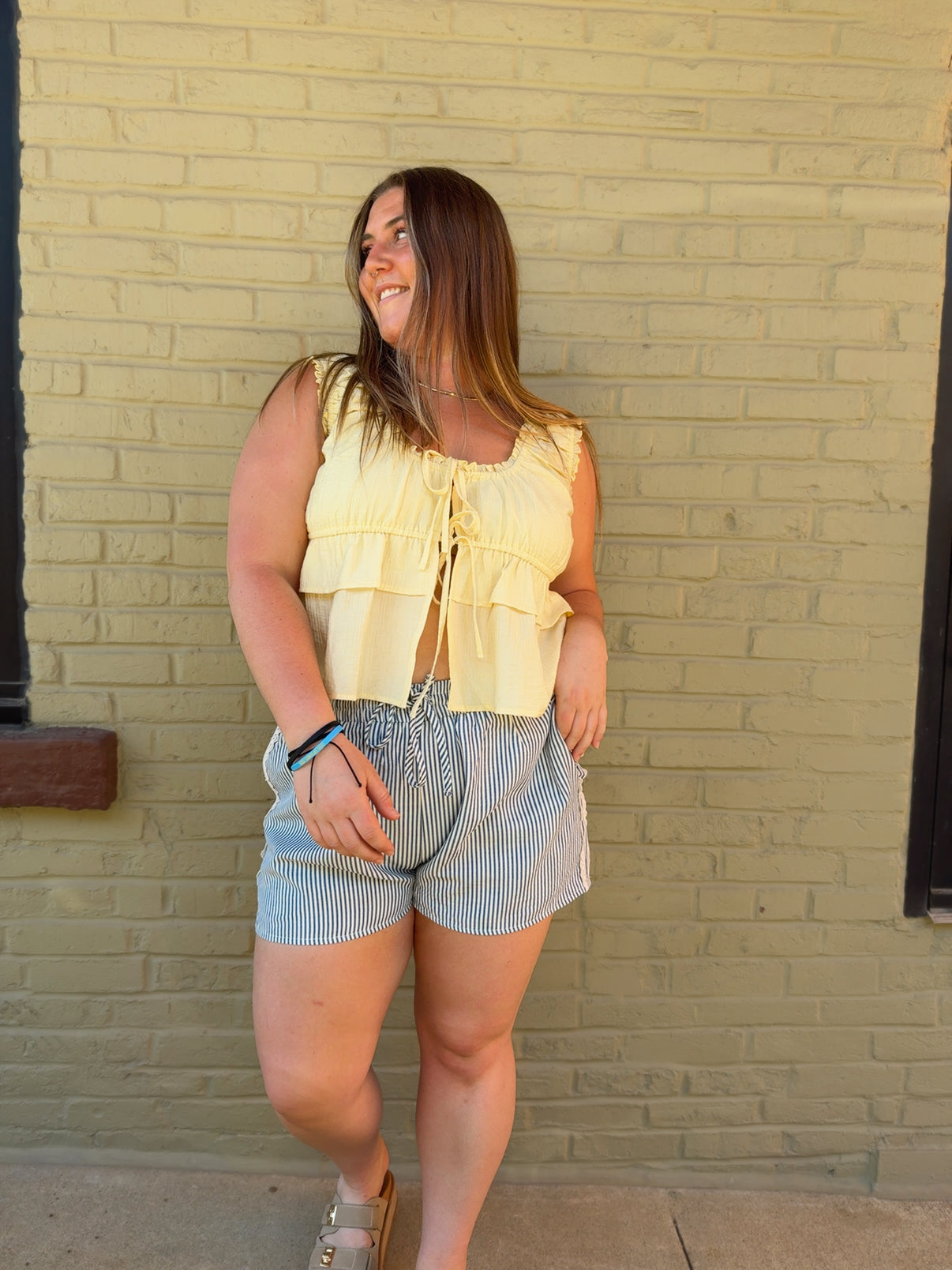 Capri Stripe Shorts - Plus