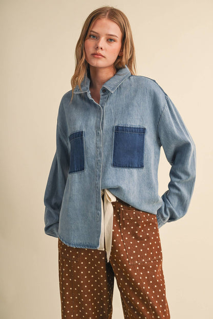 The Color-block Button up