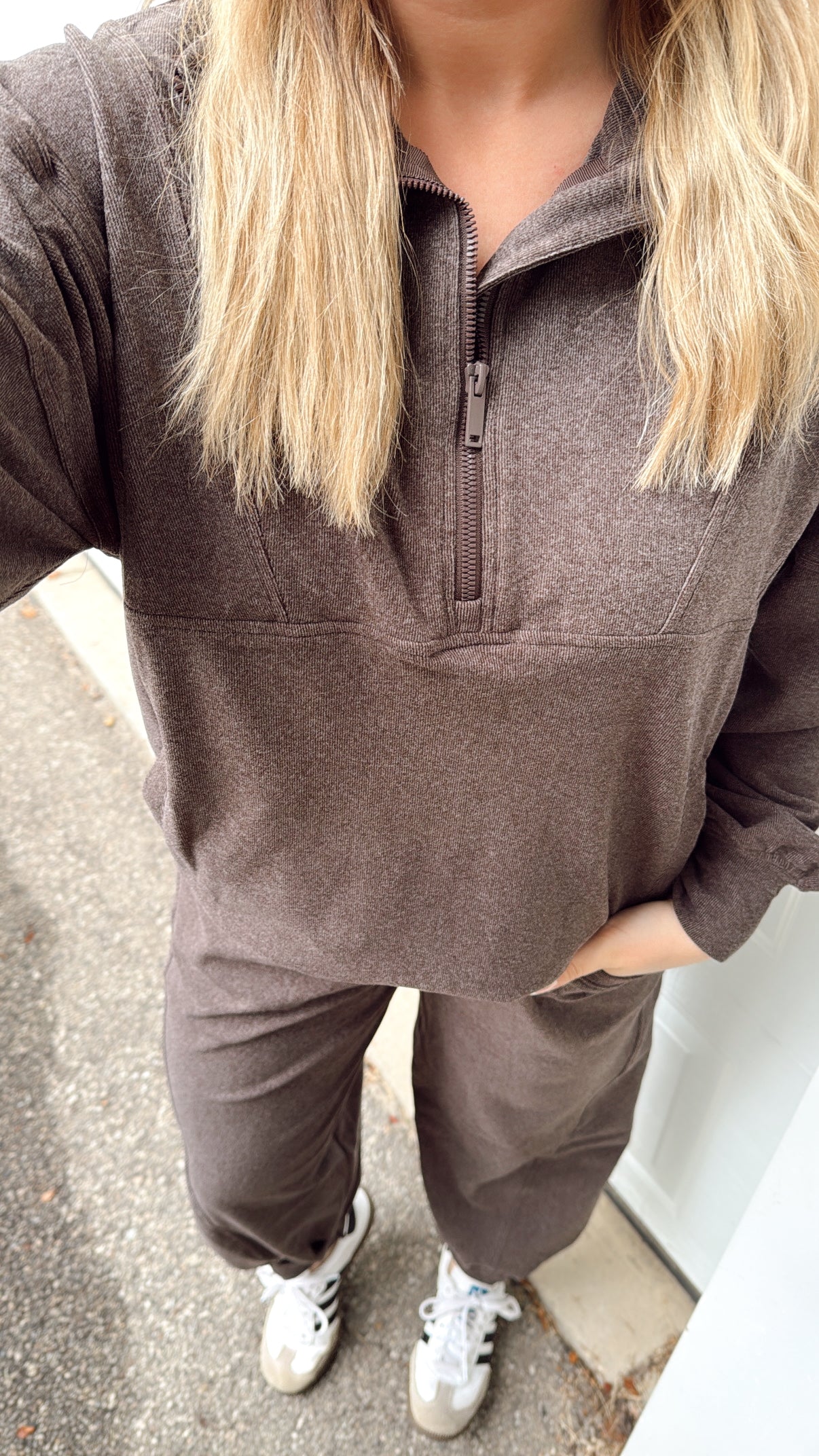 Brushed 1/4 Zip - Espresso