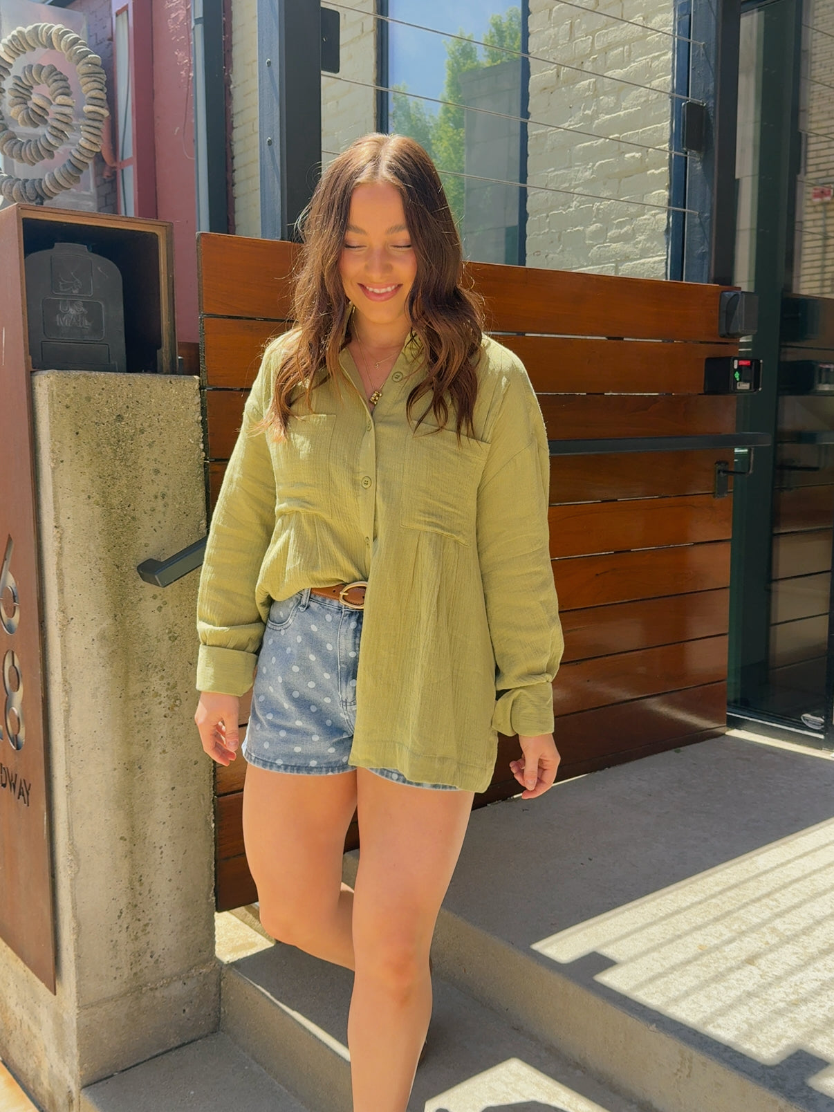 Laurel Gauze Button Down