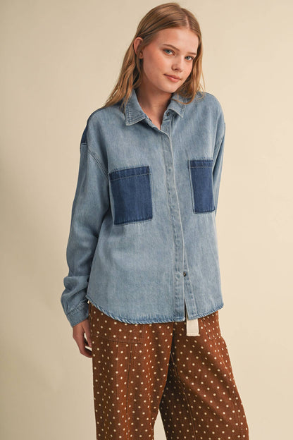 The Color-block Button up
