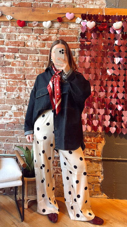 Polka Dot Silk Scarf