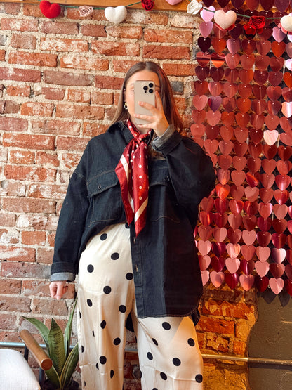 Polka Dot Satin Pants