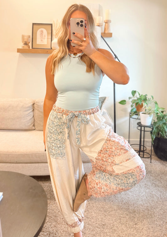 Patchwork Petal Dreams Jogger
