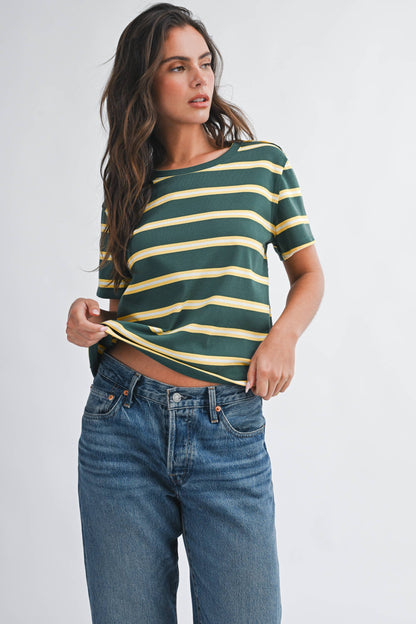 Spring Basic Stripe Tee
