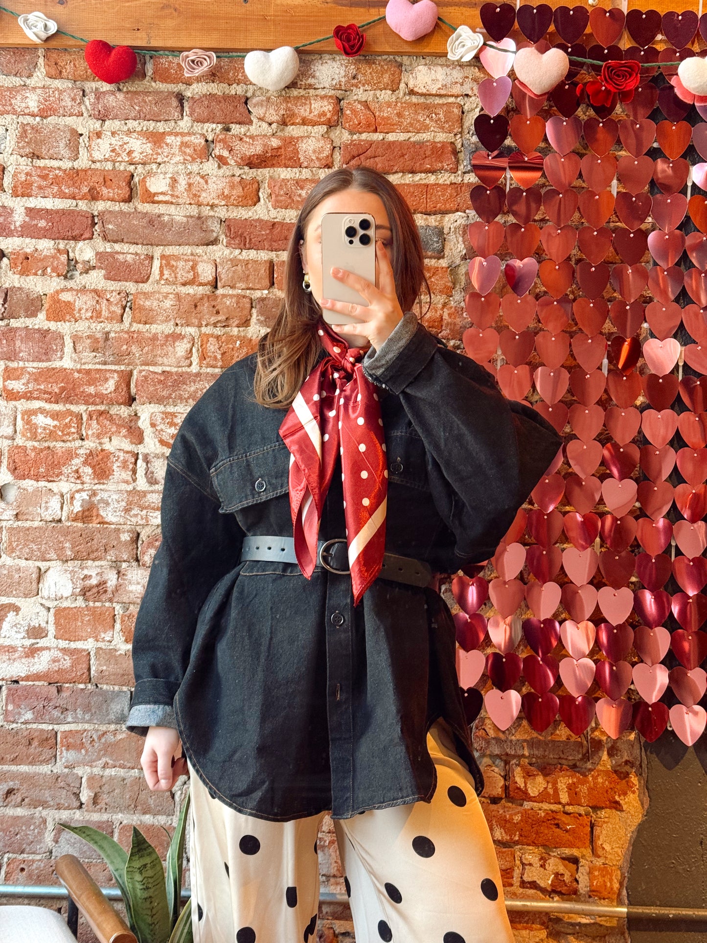 Finley Oversized Denim Shirt - Black