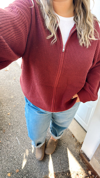 Café Cozy Knit - Burgundy