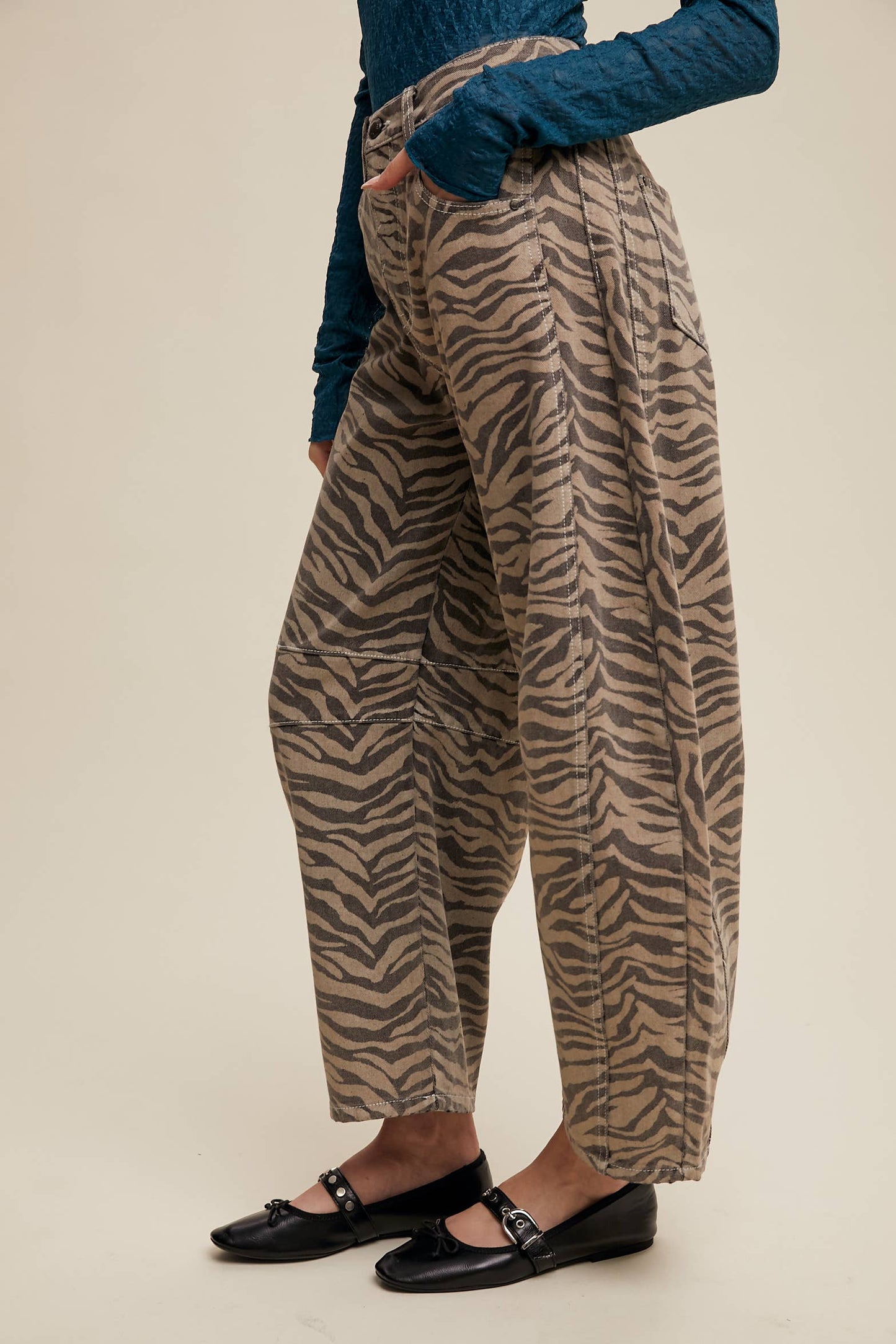 Zebra Barrel Jeans