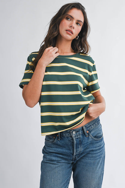 Spring Basic Stripe Tee