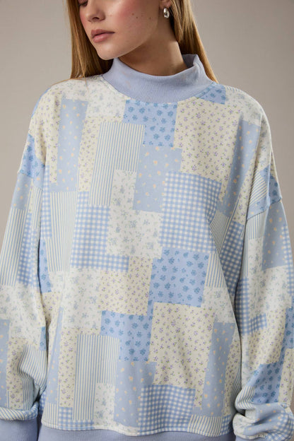 Cloud Quilt Mockneck