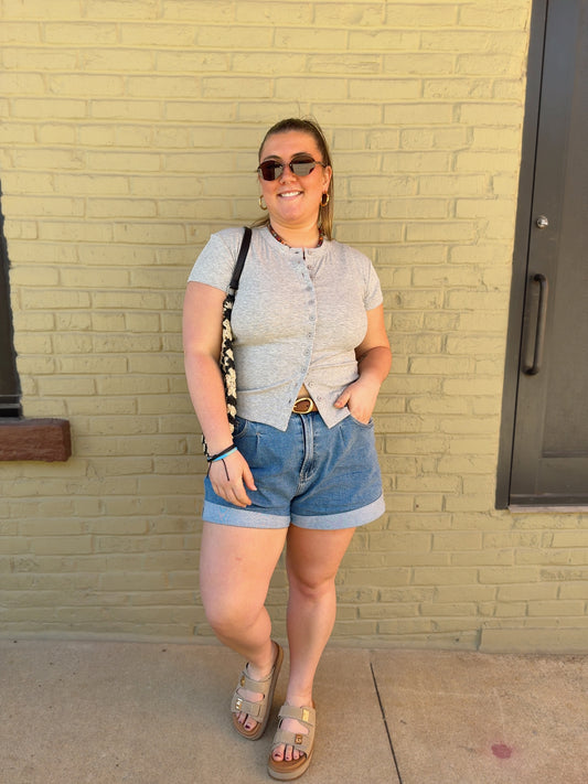 Leslie Button-Front Top
