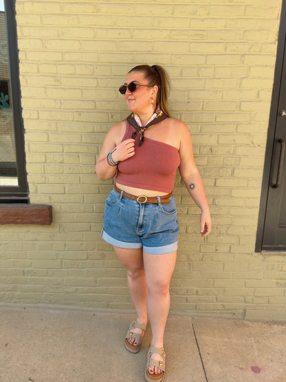 One Of A Kind Top Dusty Red