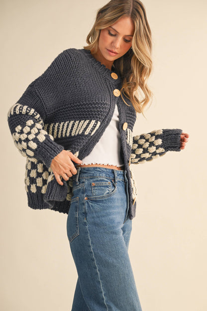 Bonfire Check Cardigan