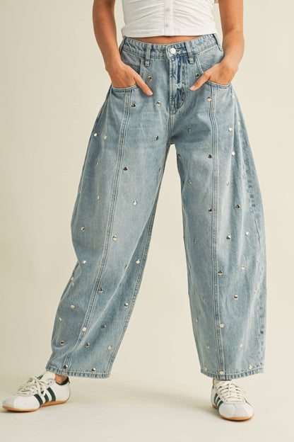 The Nova Studded Barrel Jeans