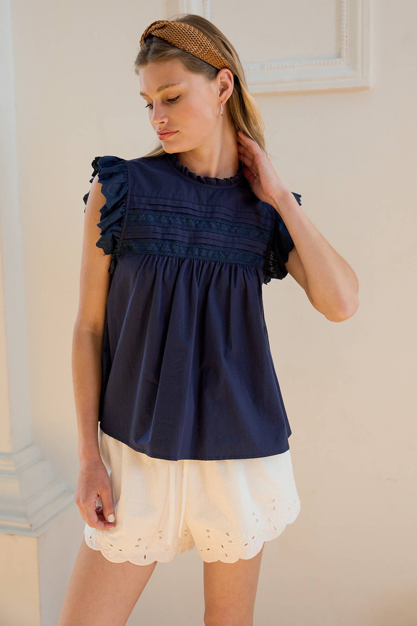 Indigo Lace Blouse