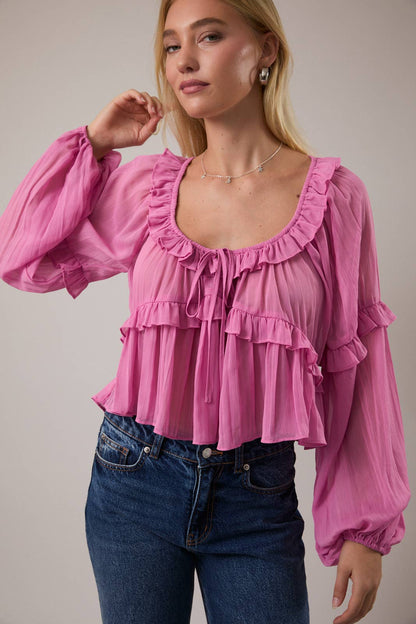 Love Letter Ruffle Top