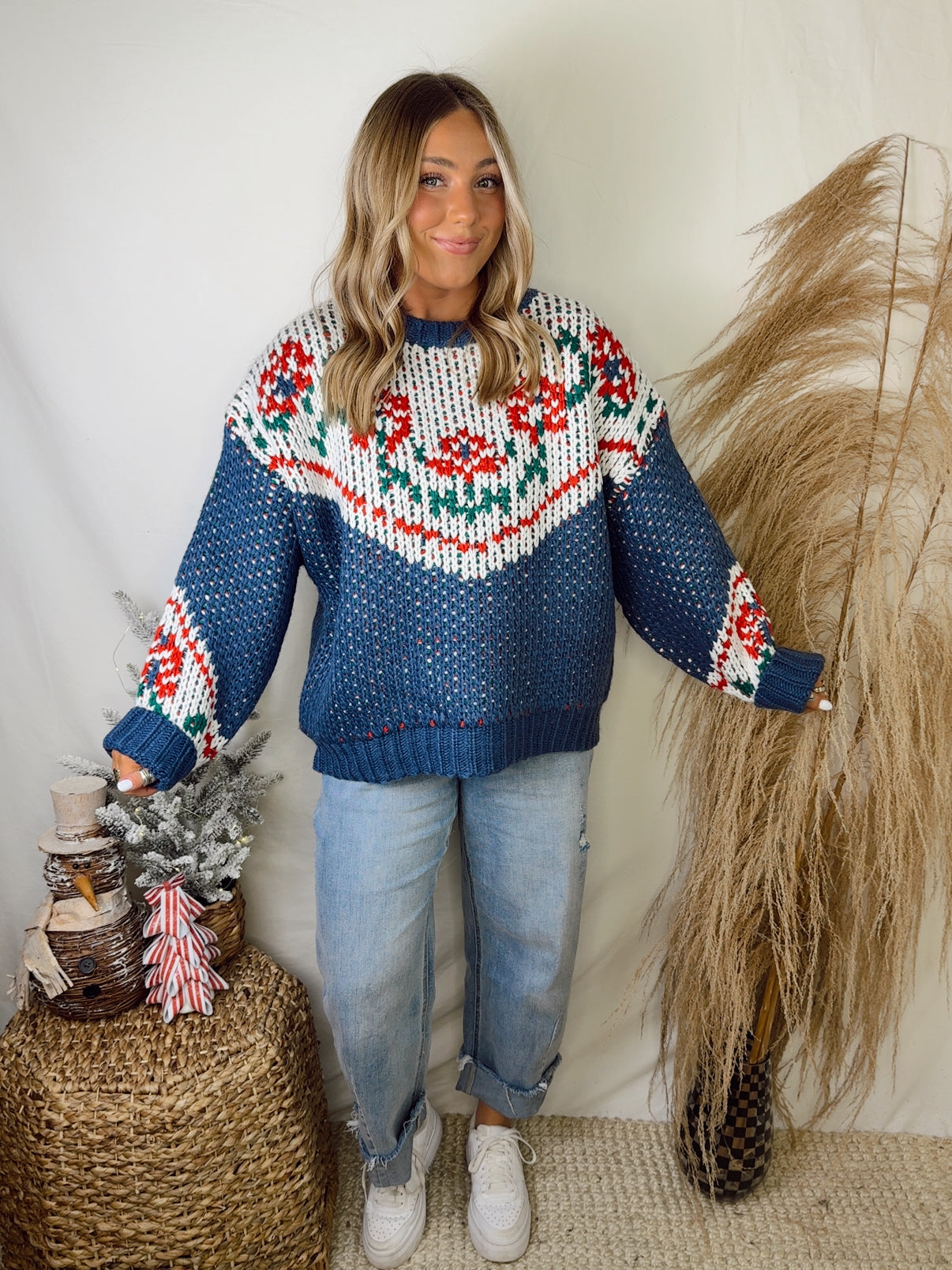 Vintage Poinsetta Sweater