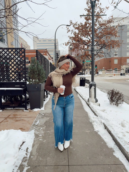 High Rise Crop Wide Leg Jean