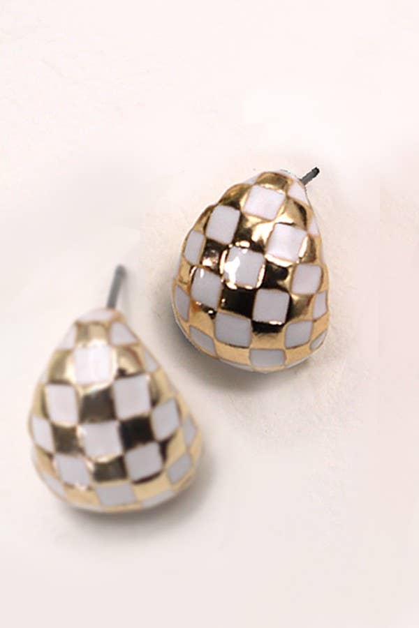 Maya Checker Hoop Earrings