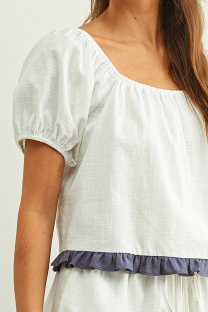 Ruffle Me Linen Top