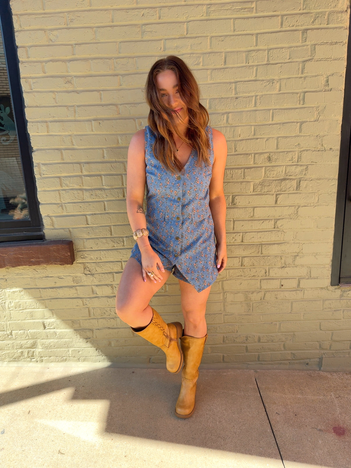 Petal Edit Denim Romper
