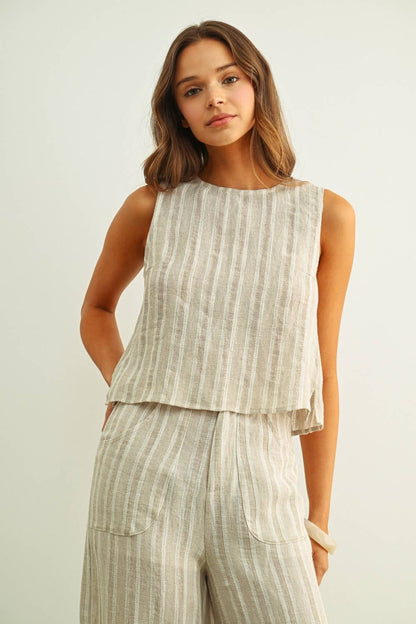 Knotted Linen Tank