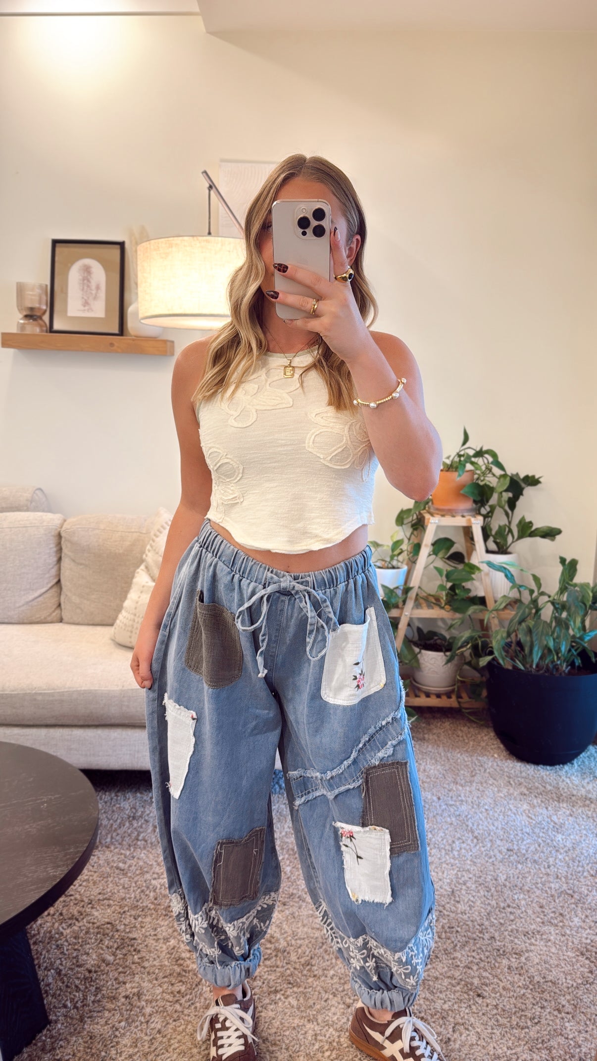 Botanical Stitch Joggers