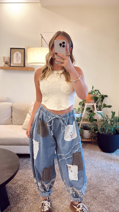 Botanical Stitch Joggers