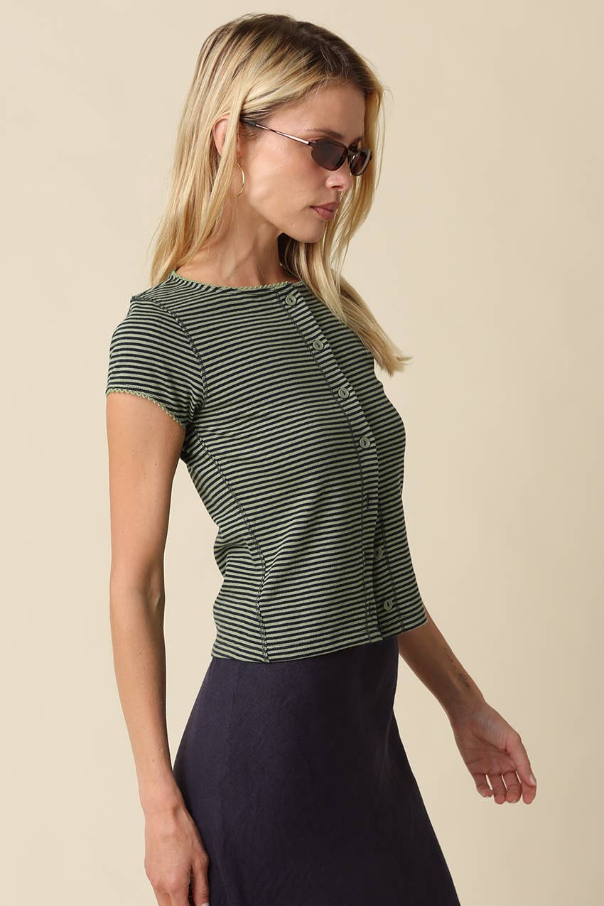 Linden Button Top