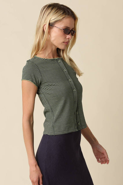 Linden Button Top