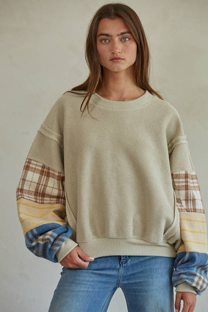 Plaid Patch Pullover