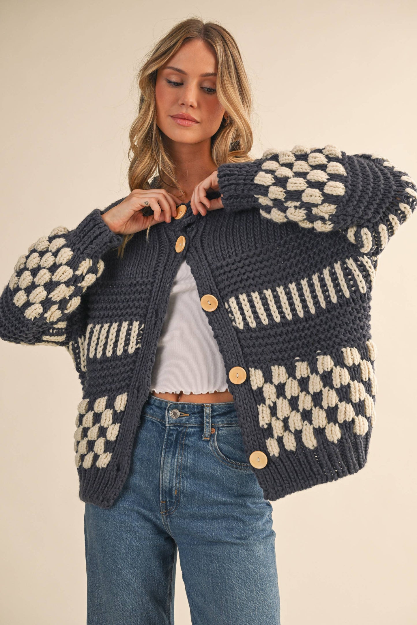 Bonfire Check Cardigan