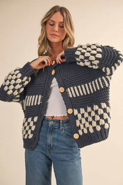 Bonfire Check Cardigan