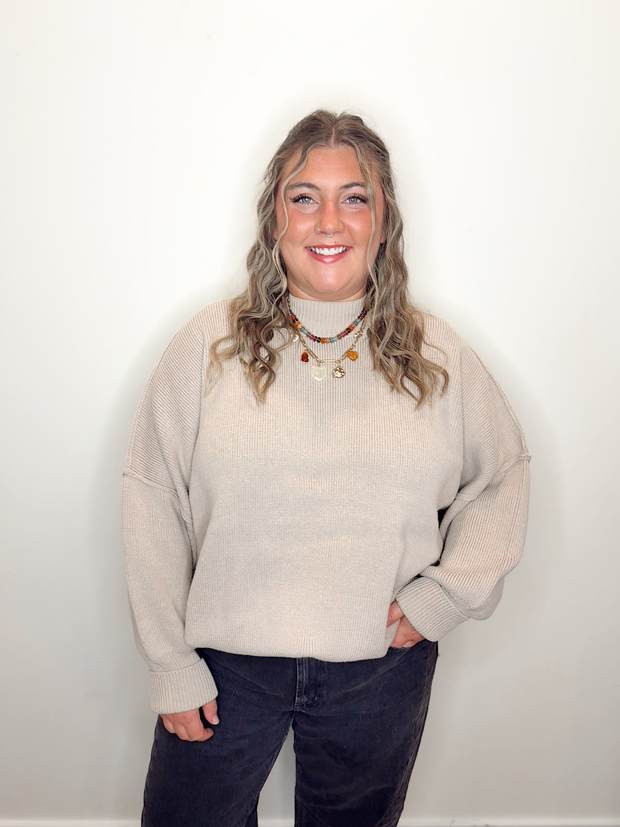 Oversized Comfort Sweater Sand Beige