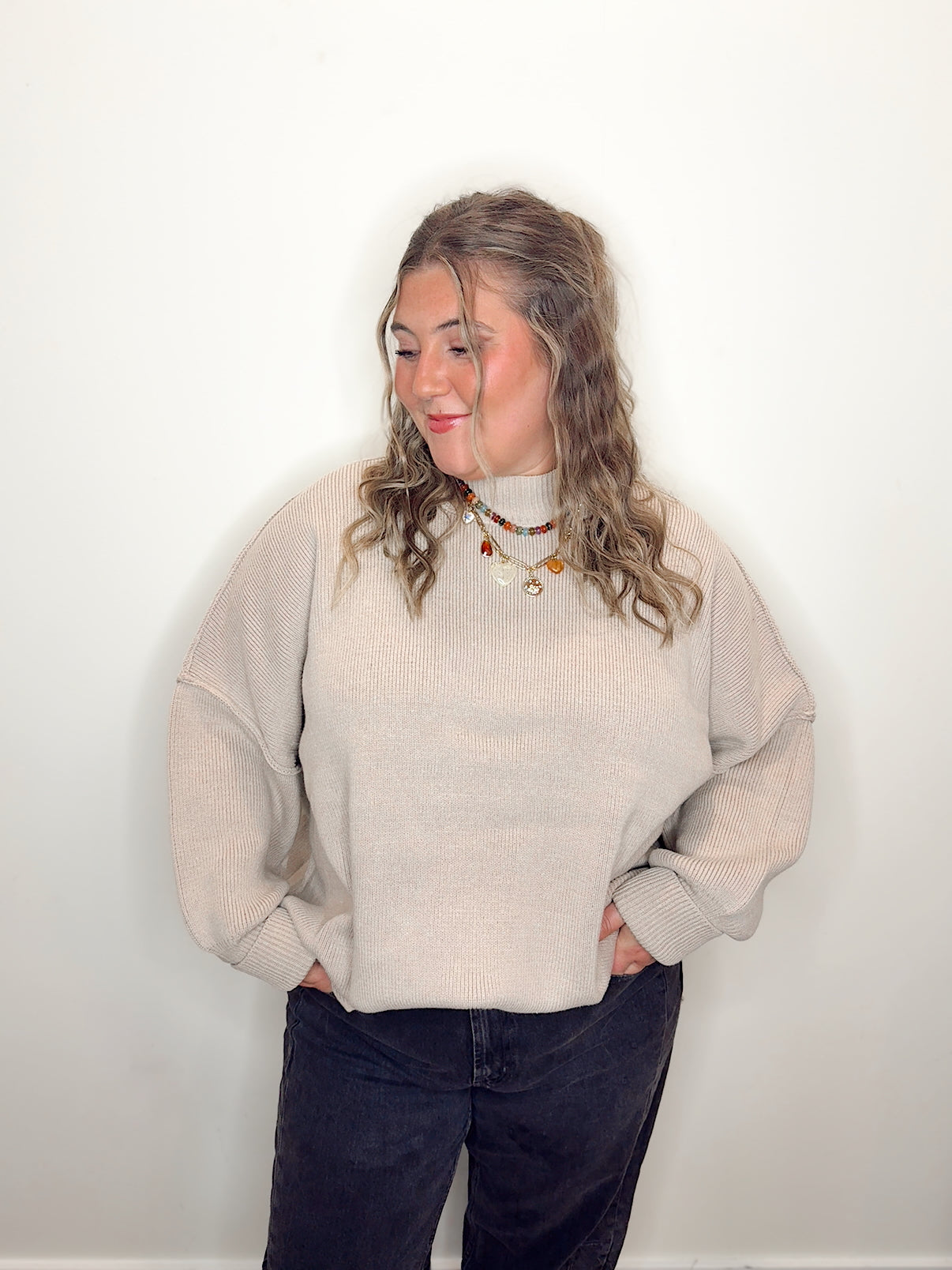 Oversized Comfort Sweater Sand Beige