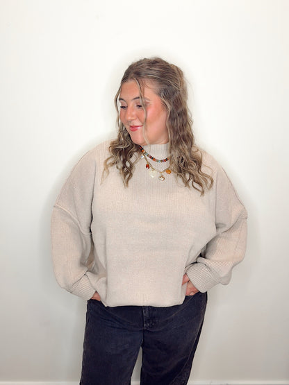 Oversized Comfort Sweater Sand Beige