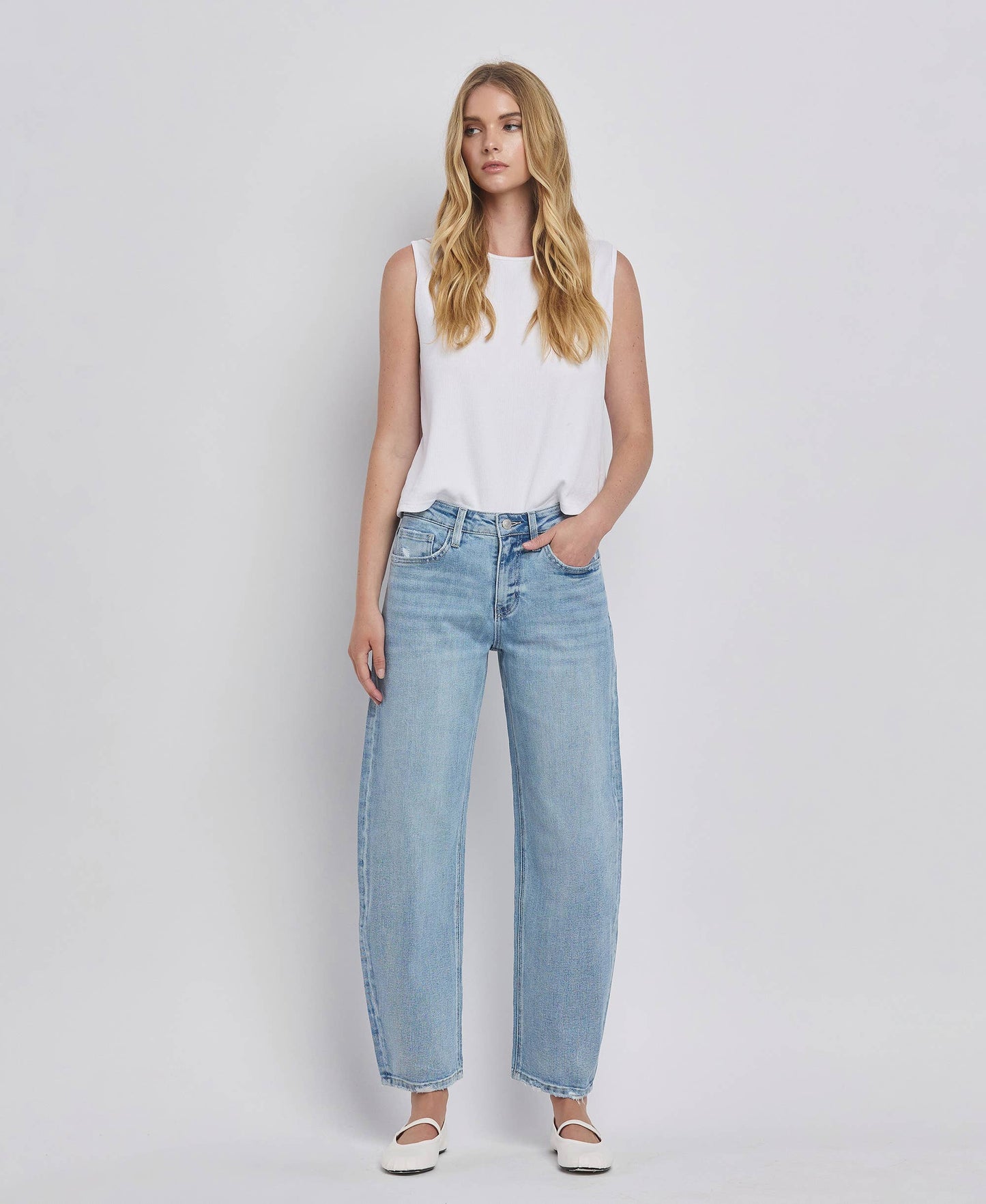 High Rise Barely Barrel Jeans