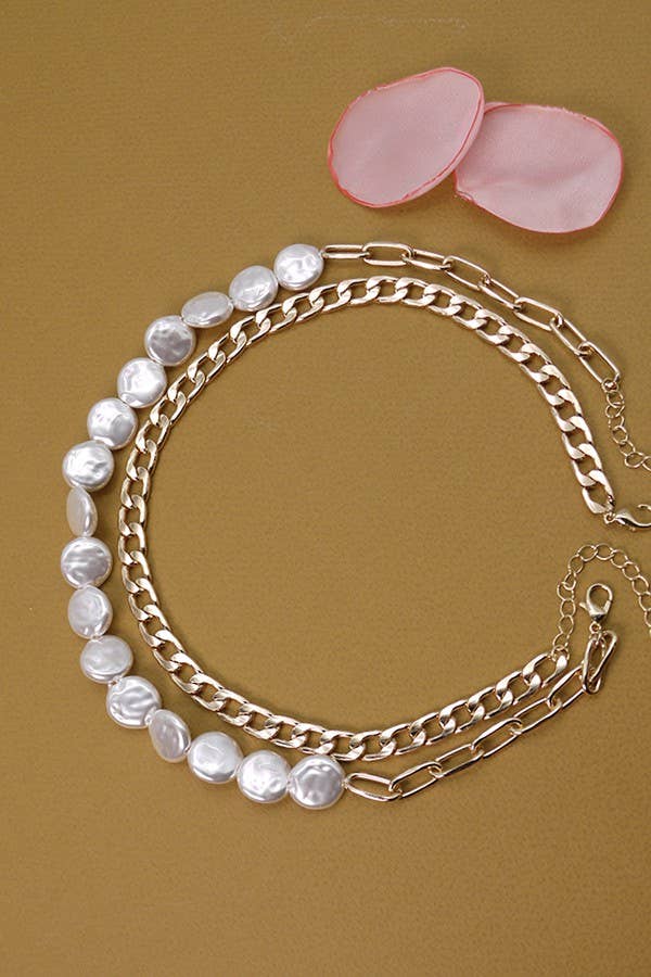 Evelyn Double Layer Pearl Necklace