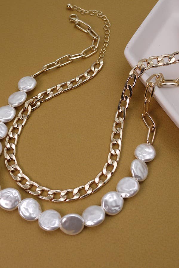 Evelyn Double Layer Pearl Necklace