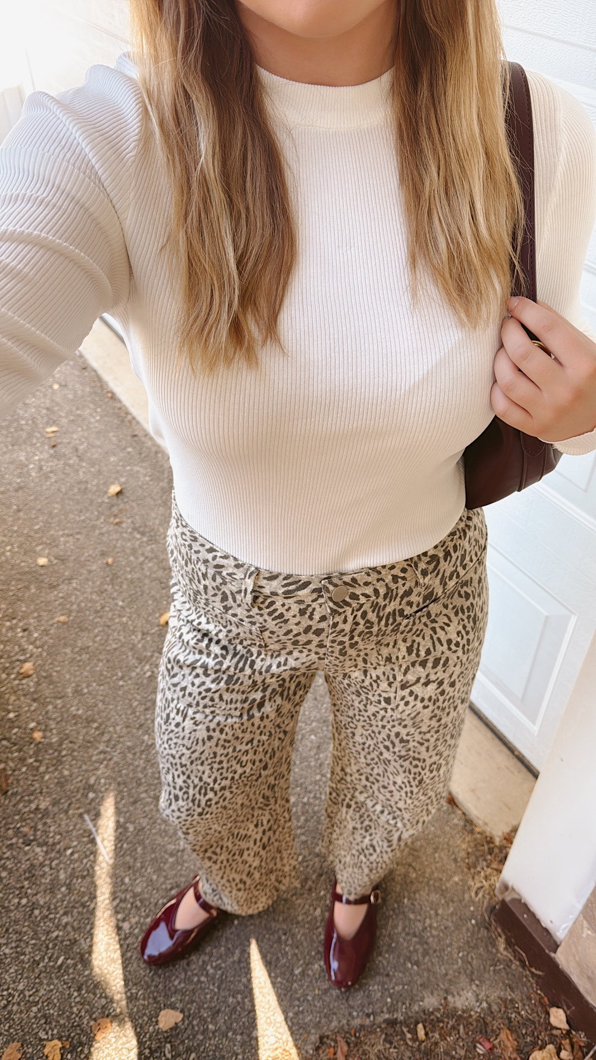 Leopard Barrel Leg Cotton Pants