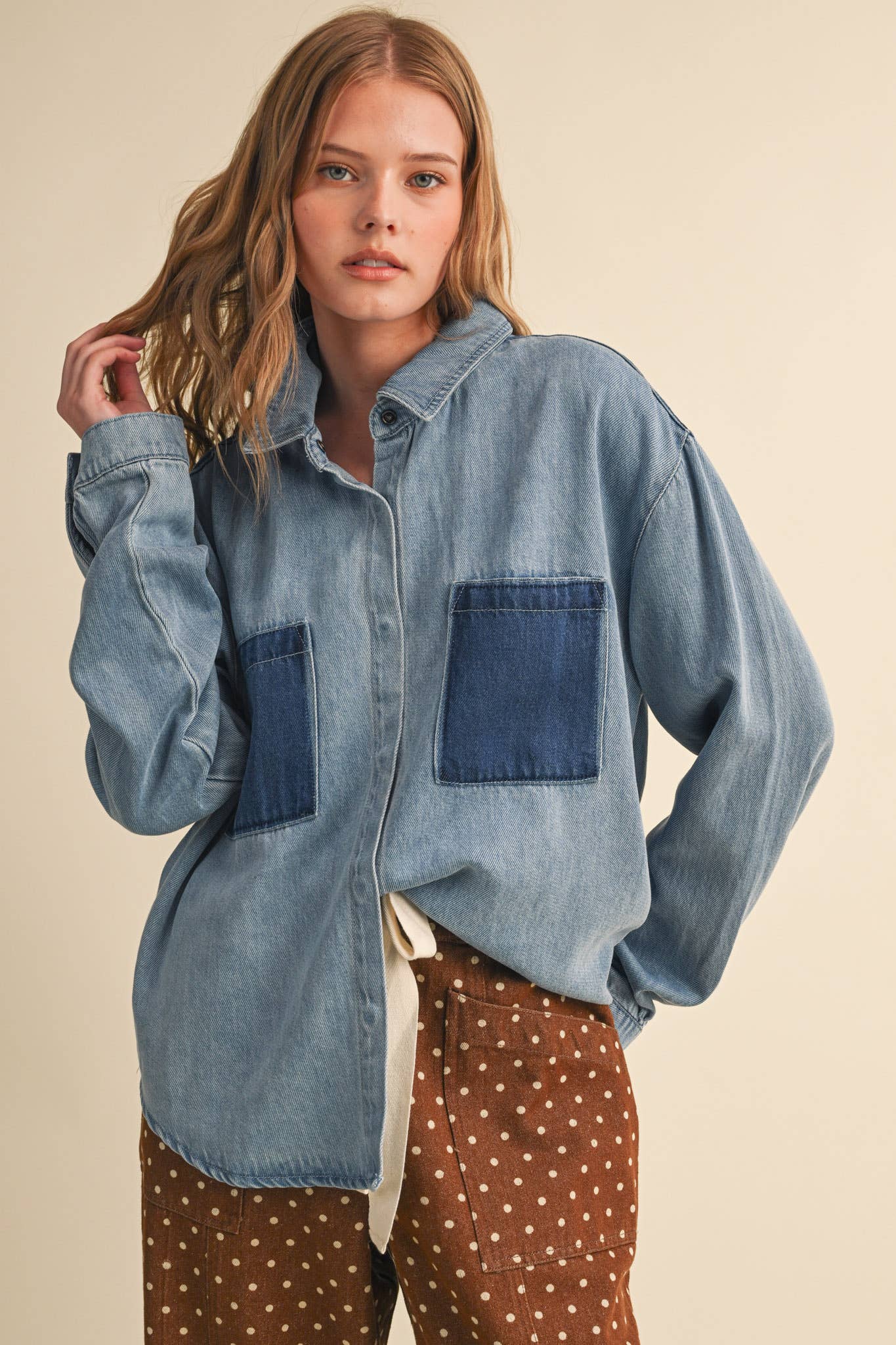 The Color-block Button up