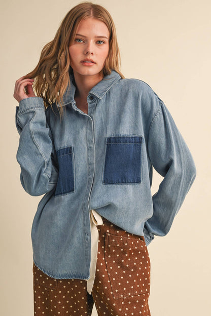 The Color-block Button up