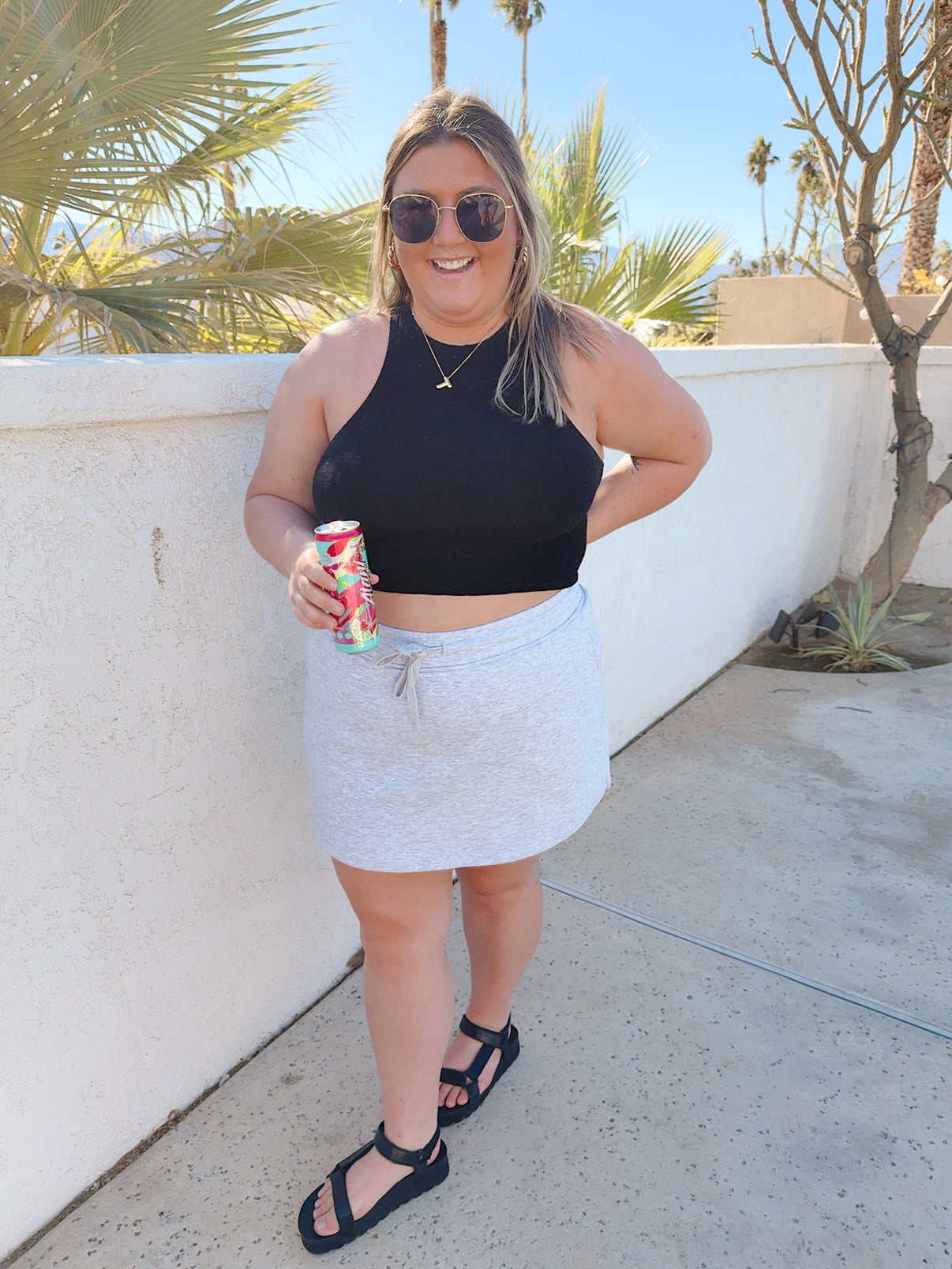 Basic Smocked Tank Black