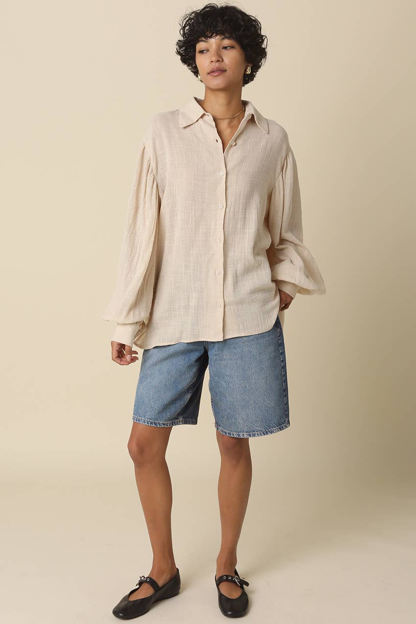 Aspen Textured Shirt - Natural